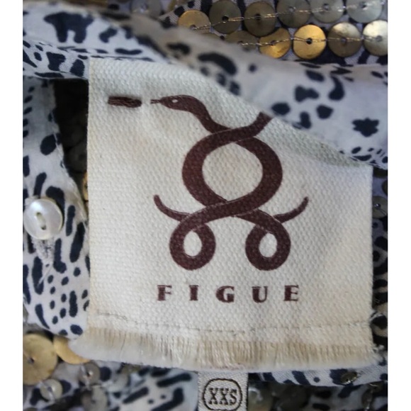 Figue White Black Metallic Embellished Tunic , XXS, Little Oversized, EUC - Picture 4 of 5